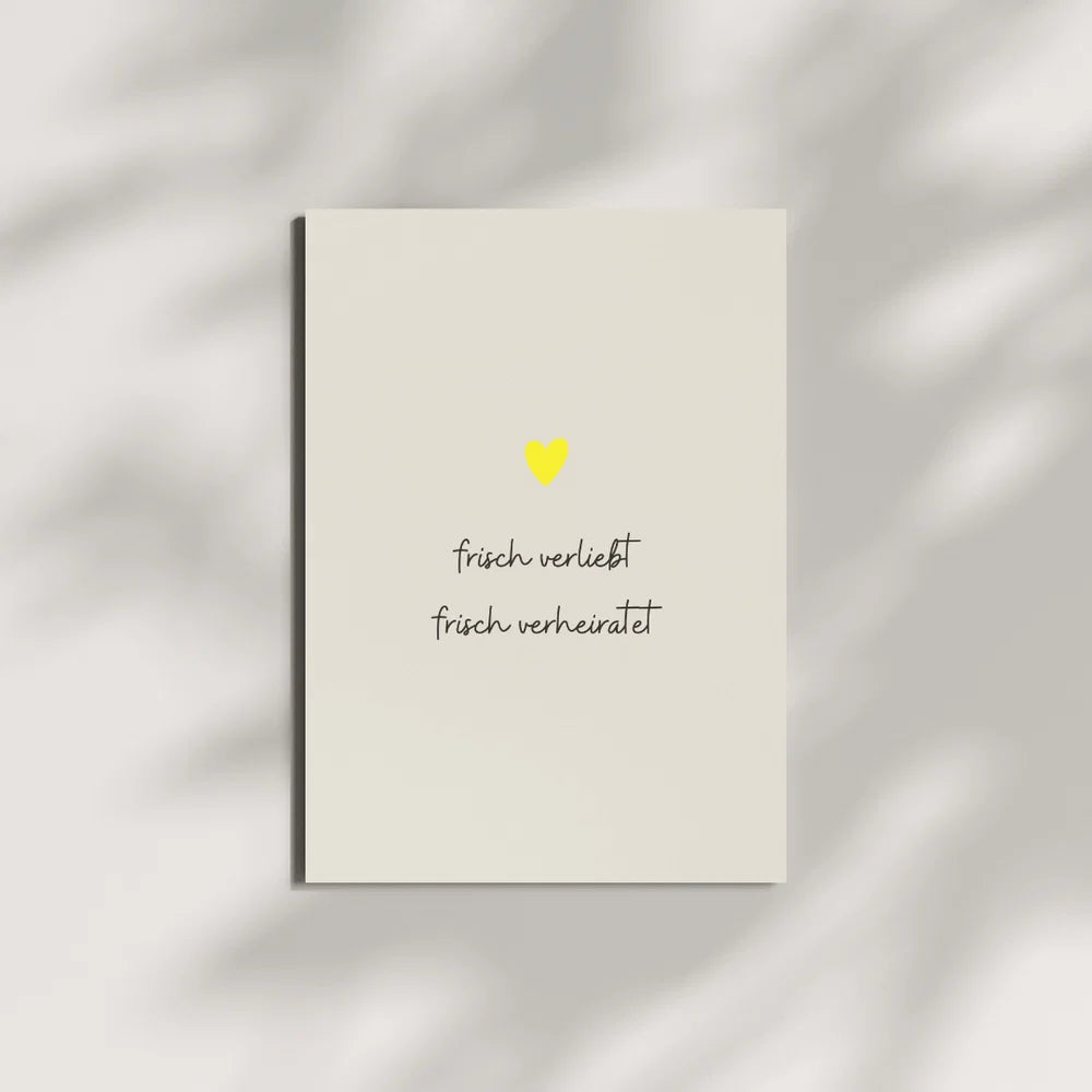 Postkarte / frisch verliebt frisch verheiratet