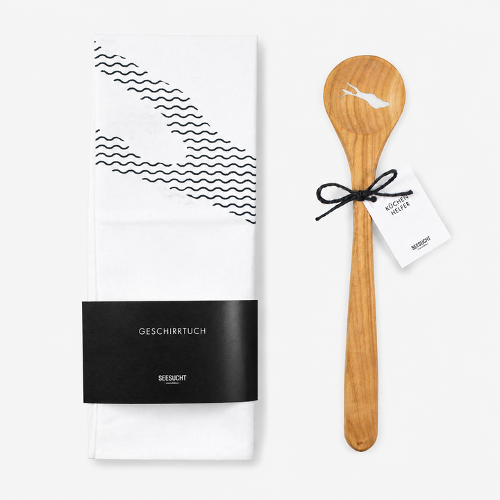 Geschenkset Bodensee / Geschirrtuch &amp; Kochlöffel