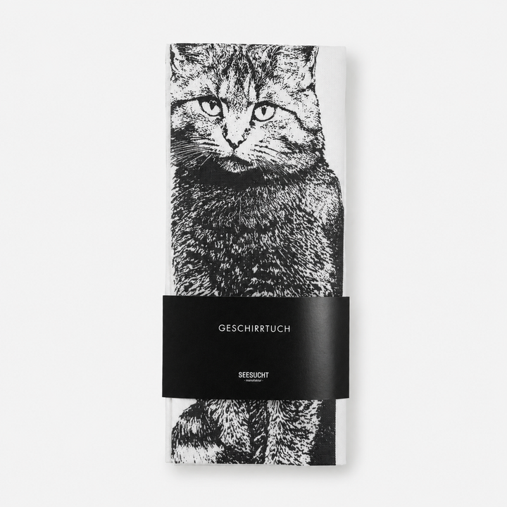 Geschenkset Katze / Geschirrtuch &amp; Kochlöffel