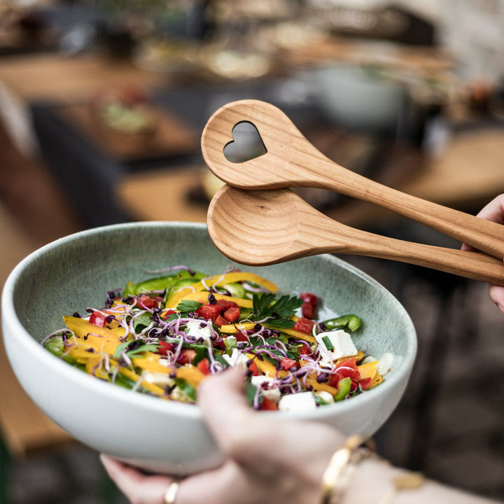 Salatbesteck (2tlg.) mit Namen &amp; Hochzeitsdatum