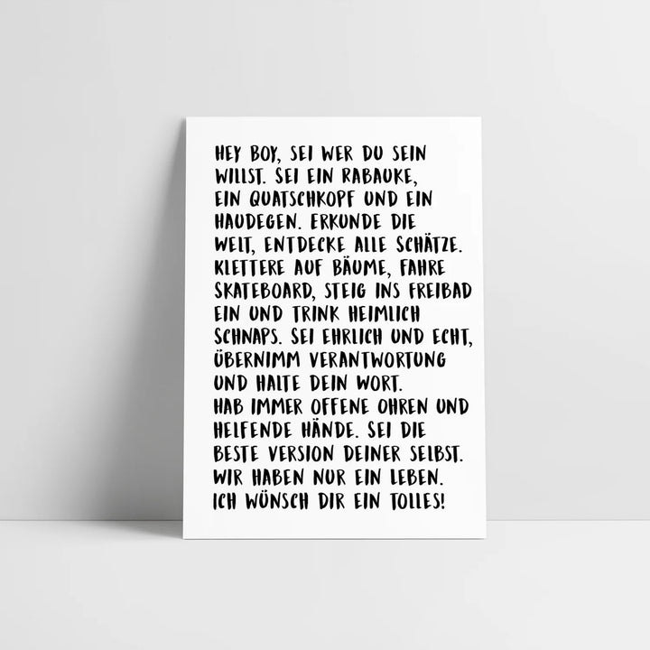 Postkarte / Hey Boy