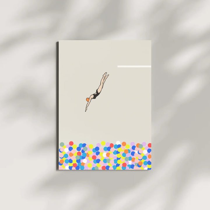 Postkarte / Sprung ins Bällebad